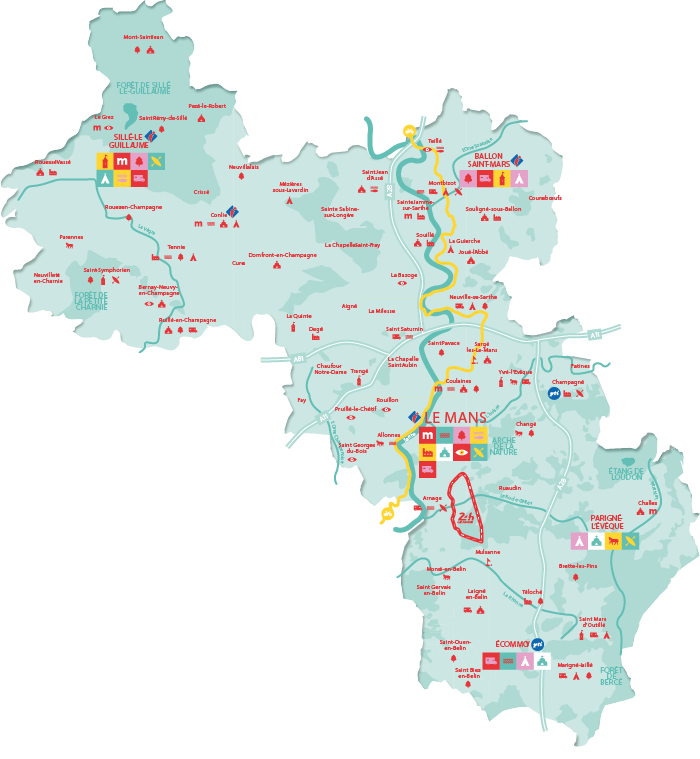 Carte Pays du Mans